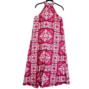 Ann Taylor,SizeM,Pink and White Halter Maxi Dress